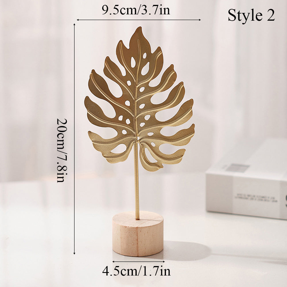 Nordic Gold Ginkgo Leaf Crafts Leaves Sculpture Luxury Living Room Décor Home Decoration Accessories Office Desktop Ornaments