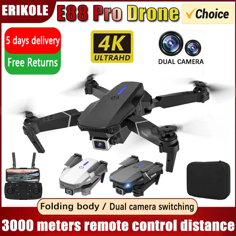 New E88Pro RC Drone 4K Professional With 1080P Wide Angle Dual HD Camera