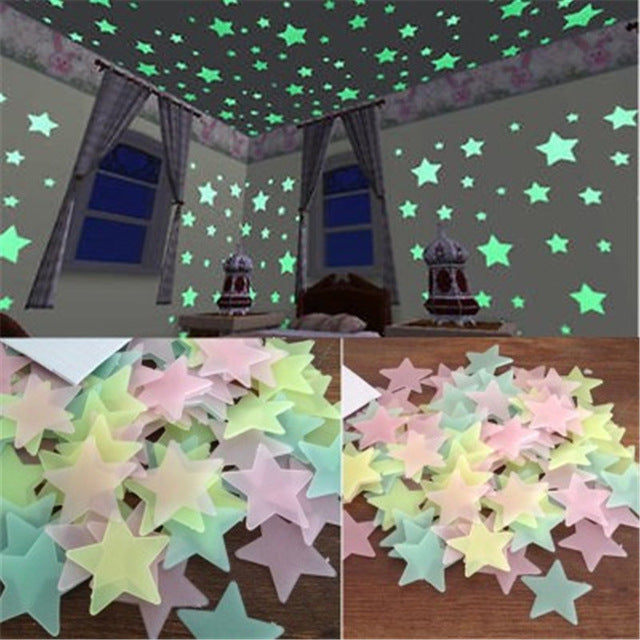 PVC Stars Glow Stickers Luminous In Dark Night