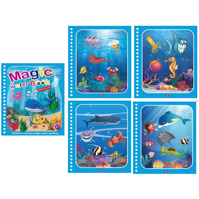 Children Reusable Coloring Book Magic Water Drawing Book