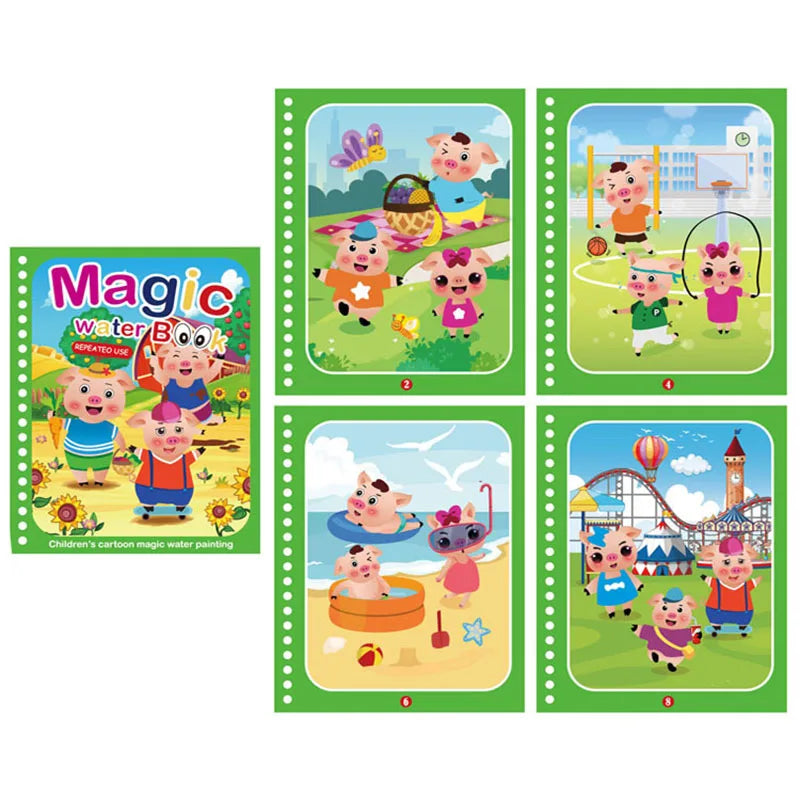 Children Reusable Coloring Book Magic Water Drawing Book