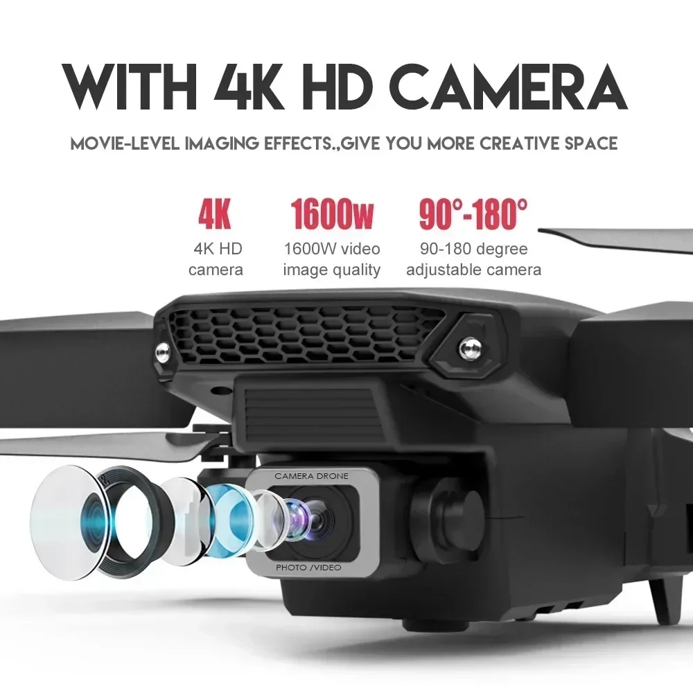 New E88Pro RC Drone 4K Professional With 1080P Wide Angle Dual HD Camera