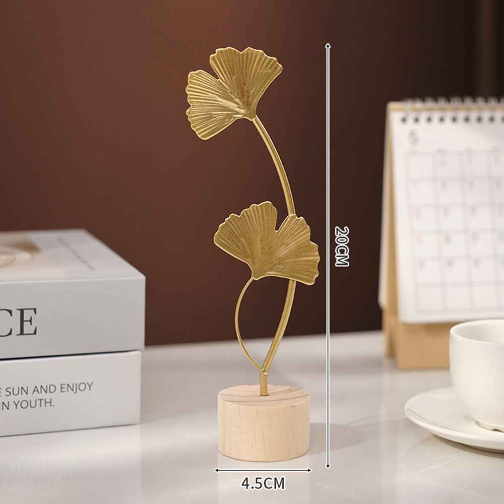 Nordic Gold Ginkgo Leaf Crafts Leaves Sculpture Luxury Living Room Décor Home Decoration Accessories Office Desktop Ornaments